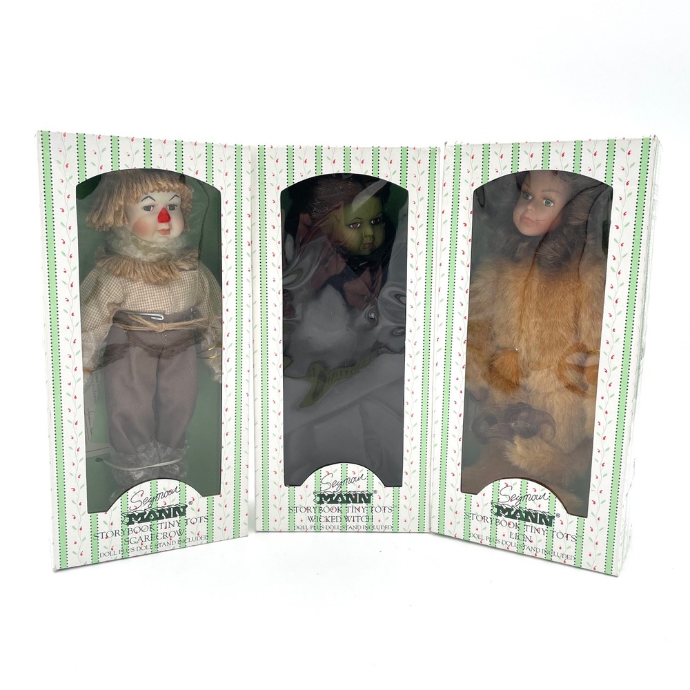 Seymour Mann Storybook Tiny Tots Porcelain Dolls Set 3 NIB Vintage Wizard of Oz